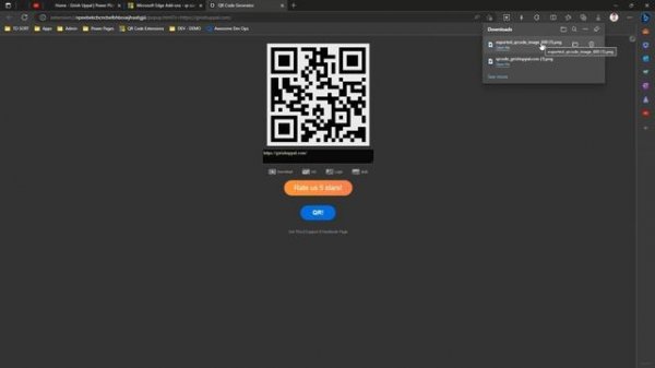 How to generate QR Code in Microsoft Edge ?