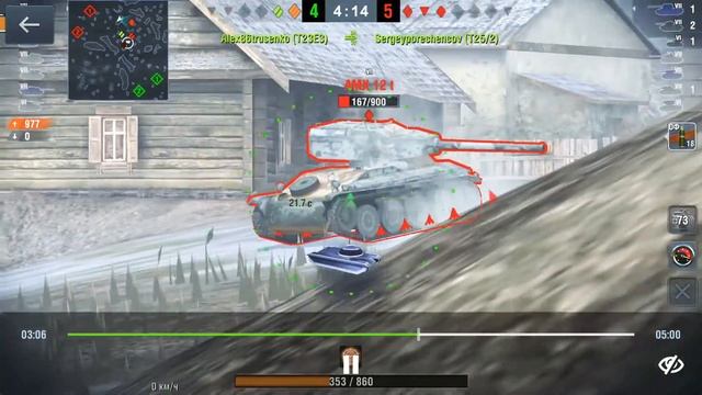 World of Tanks blitz бой на тяжелом танке СССР КВ-2 смотреть онлайн