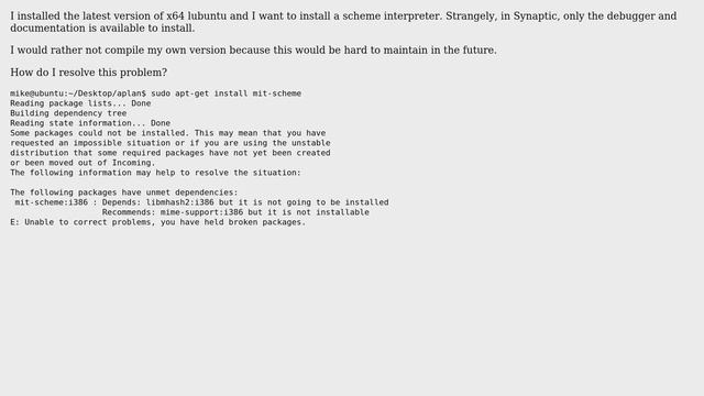 Ubuntu: How to get mit-scheme from the package manager? смотреть онлайн