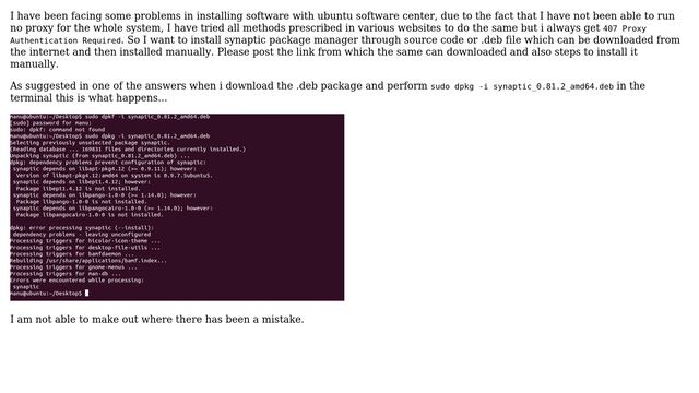 Unix & Linux: Installing synaptic package manager from outside the repos смотреть онлайн
