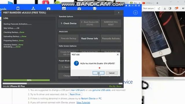 bypass icloud and disable passcode iphone 6plus/by #007 ramdisk free tool смотреть онлайн