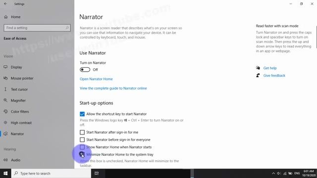 Windows 10 Home : How to enable narrator home to the system tray смотреть онлайн