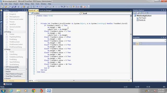 Track bar and Re size Form in visual Basic смотреть онлайн