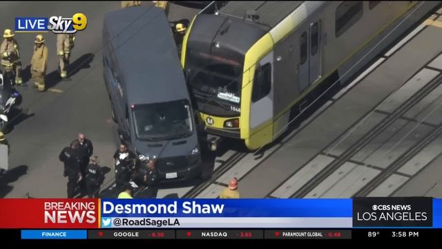 Metro train crashes into Amazon truck in Exposition Park смотреть онлайн