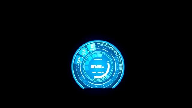 Futuristic GUI Watch Face on Wear OS смотреть онлайн