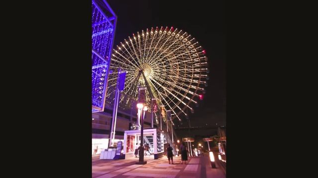 Osaka, Japan - Light Show from Tempozan Ferris Wheel 大阪天保山观览车夜秀 смотреть онлайн