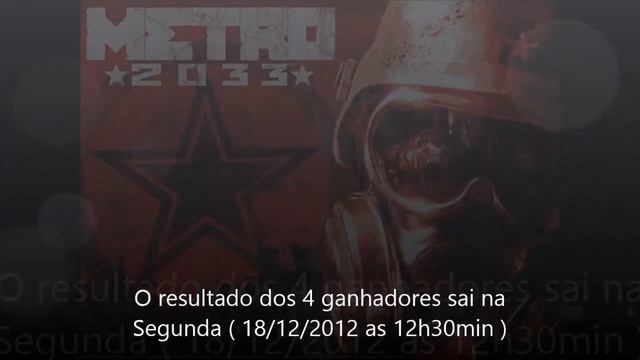Sorteio do Codigo do Jogo Completo METRO 2033 [Download free via Steam] смотреть онлайн