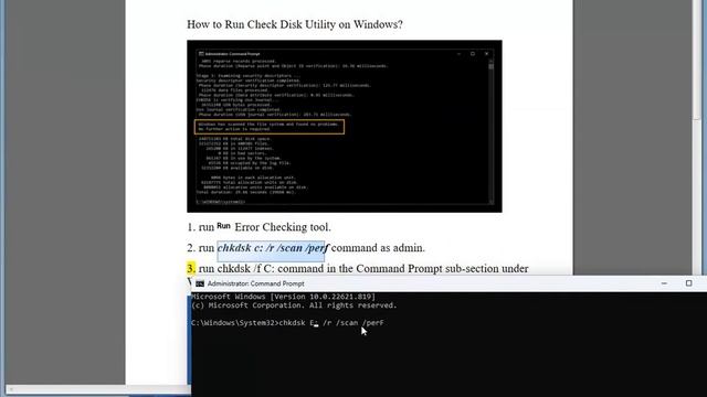 Run Check Disk Utility on Windows смотреть онлайн