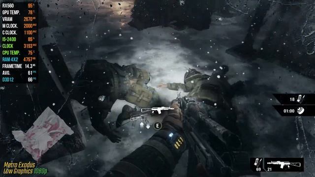 Metro Exodus | Low Graphics + I5-2400 + RX560 4GB | 60FPS | 1080p | Benchmark