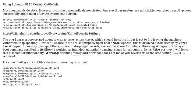 sysctl not sticking after reboot смотреть онлайн