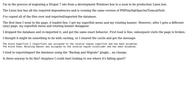 Drupal: broken blocks after Drupal 7 Windows to Linux migration смотреть онлайн