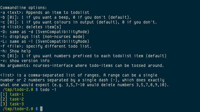 ToDo, simple text/ncurses todo list manager for Linux/BSD смотреть онлайн