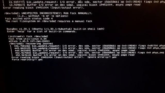 Fix Ubuntu: Manual FSCK for dev sda Solved #linux #ubuntu #fsck смотреть онлайн