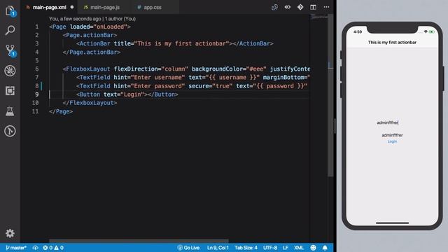 NativeScript Tutorial #17: fromObject (two way data binding) смотреть онлайн