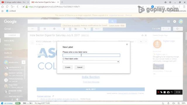 how to make lables for gmail mails| tags for mails| in telugu смотреть онлайн