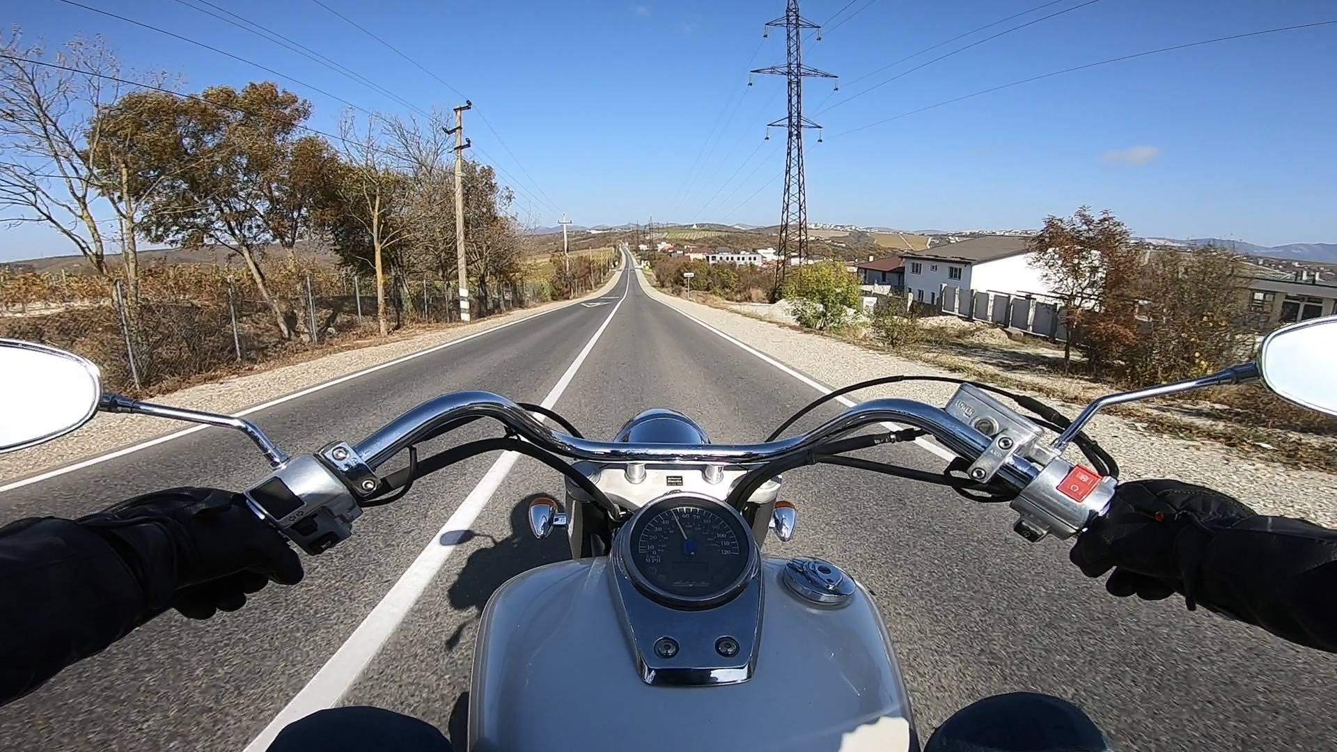 Езда на мотоцикле Honda Shadow Aero 750 #24|| Дневная поездка