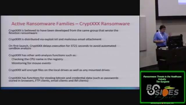 Tim Gurganis - Ransomware Threats to the Healthcare Industry смотреть онлайн
