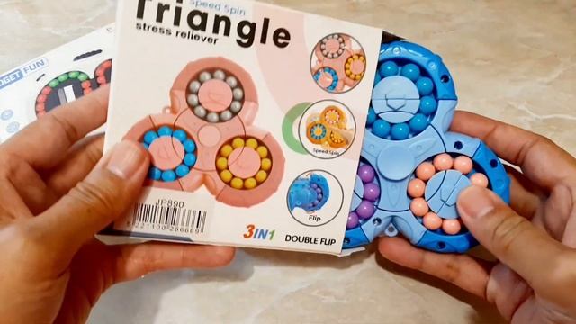 SPEED SPIN TRIANGLE 3IN1 DOUBLE FLIP + FIDGET PUZZLE TOY STRESS RELIEVER #oneminute #satisfying