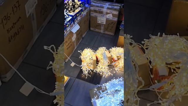 Соединяем новогоднюю LED гирлянду уличную 12 метровую бахрому - 12 штук! смотреть онлайн