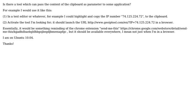 In Ubuntu Linux: Pass the clipboard content as parameter to some application смотреть онлайн