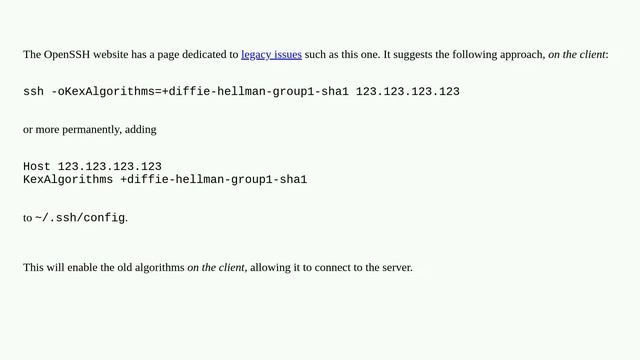 How to enable diffie-hellman-group1-sha1 key exchange on Debian 8.0? смотреть онлайн