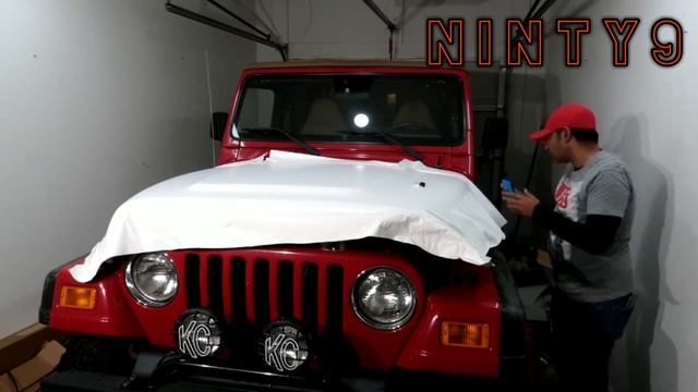 Vinyl wrap on a jeep Wrangler TJ, matte white, custom jeep. смотреть онлайн