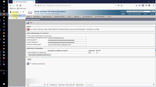 Cisco CUCM Convert LDAP to LDAPS смотреть онлайн
