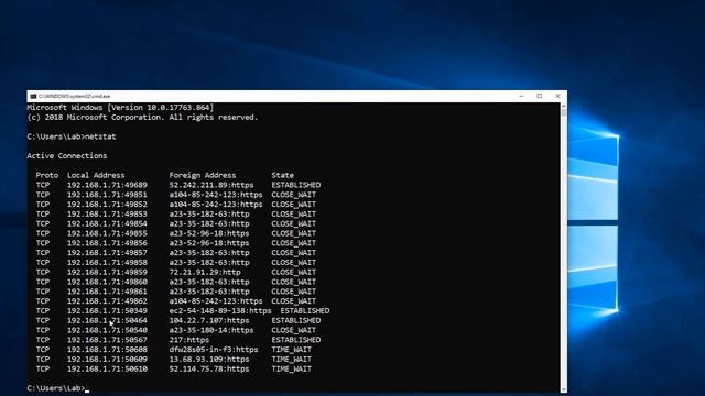 netstat command смотреть онлайн