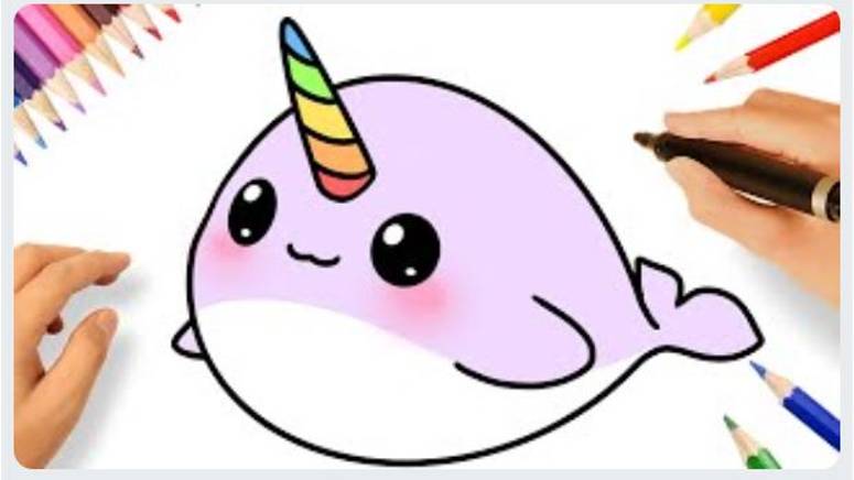 КАК ЛЕГКО НАРИСОВАТЬ МИЛОГО НАРВАЛА 💗 | РИСОВАНИЕ МИЛЫХ ЖИВОТНЫХ смотреть онлайн