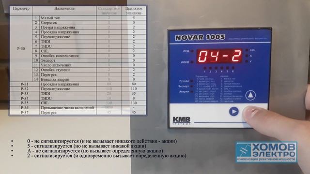 Настройка защит регулятора Novar 1005(3)(7) смотреть онлайн