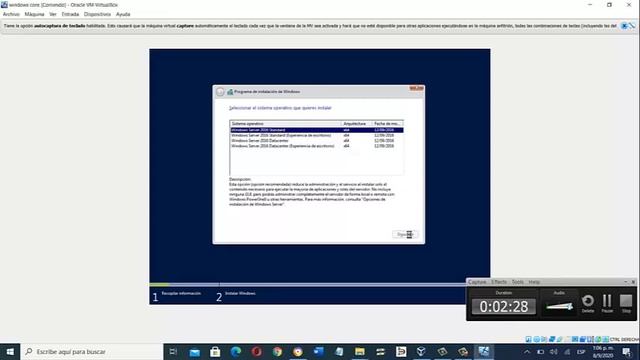 Instalación de Windows Server 2016 con Server Core смотреть онлайн