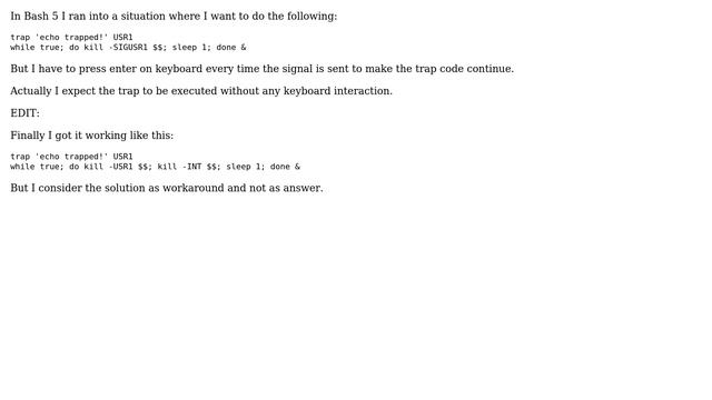 Unix & Linux: Signal trap from background job without pressing enter смотреть онлайн