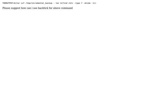 Unix & Linux: Back Tick version of this command смотреть онлайн