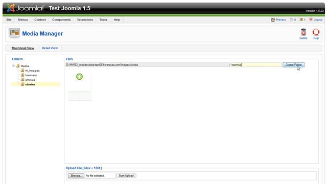 Create and remove a folder in Joomla 1.5 смотреть онлайн