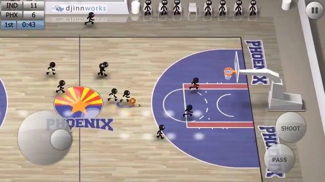 Stickman Basketball - Indiana 11 / Phoenix 9 смотреть онлайн
