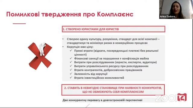 Аріна Задорожна: "Що таке комплаєнс, комплаєнс ризики та як ними керувати" смотреть онлайн