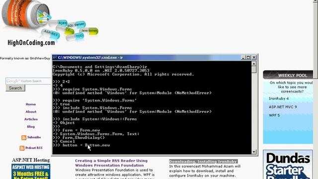 IronRuby Interaction with Windows Forms in .NET смотреть онлайн