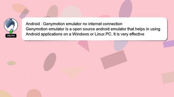 Android : Genymotion emulator no internet connection