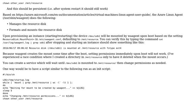 How to make /mnt/resource readable/writable but other users in Azure Linux VM? (3 Solutions!!) смотреть онлайн