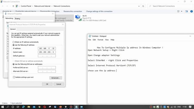How to Assign More than One IP Address to One LAN in Windows смотреть онлайн