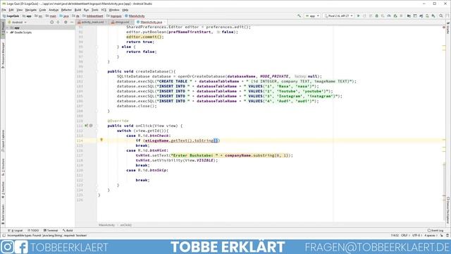Android Studio: Antwort auswerten, Tipp anzeigen und Level lösen - Android Studio Logo Quiz Tutoria смотреть онлайн