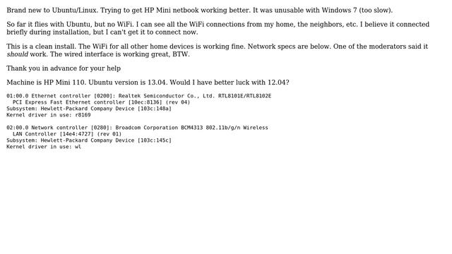 Ubuntu: New user, new install, Wifi doesn't work смотреть онлайн
