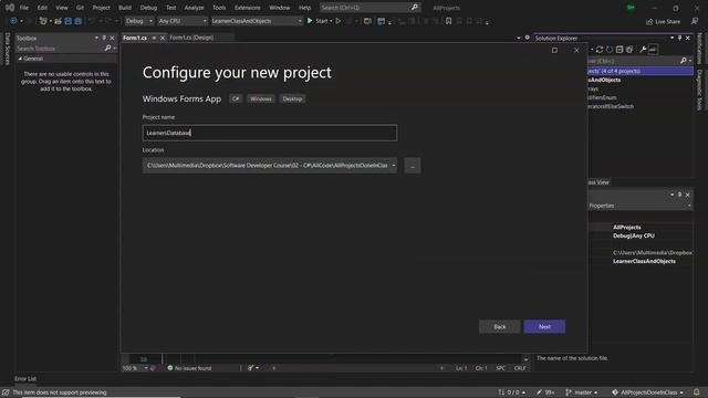 C# - Learners Database Project: Demo of the finished app and setting up all controls on the GUI смотреть онлайн