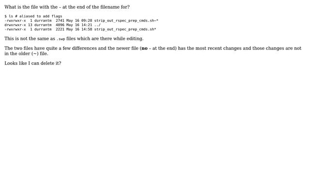 Unix & Linux: What does the tilde (~) mean at the end of a filename? (2 Solutions!!) смотреть онлайн