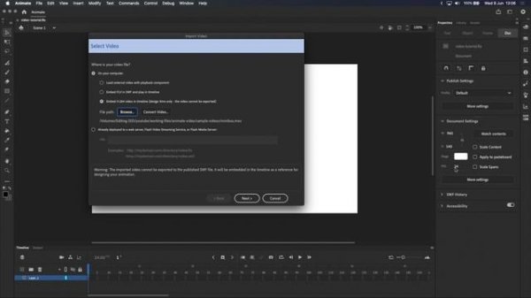 Importing and working with video - Adobe Animate CC Tutorial