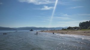 Песчаный берег Красноярского моря не далеко от Хакасии. Приморск, Даурское.