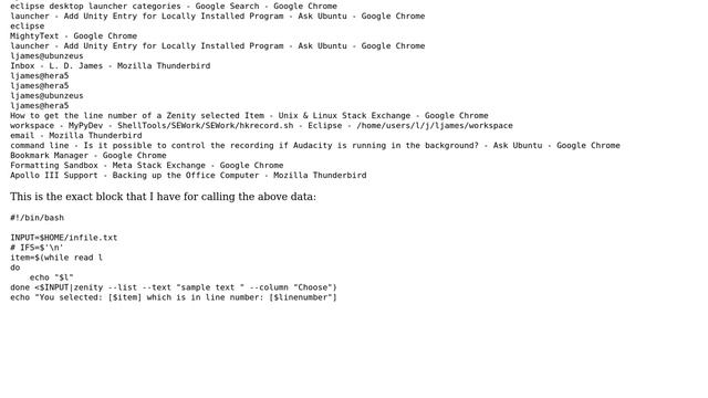Unix & Linux: How to get the line number of a Zenity selected Item? смотреть онлайн