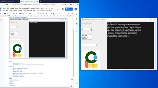 Windows Forms Components Common Events Practice смотреть онлайн