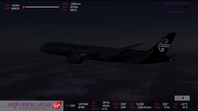 [FSX] 14/10/2017 ✈ QualityWings B789 ✈ ANZ345 Auckland - Bali [Departure] смотреть онлайн
