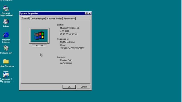 Windows 95 on Virtual PC 2007 смотреть онлайн